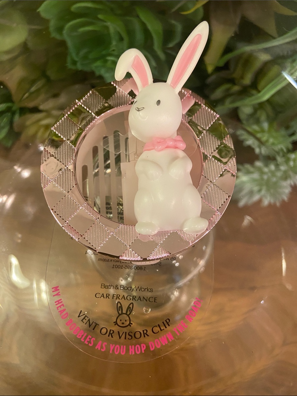 Bath & Body Works White & Pink Bunny Vent/Visor Clip